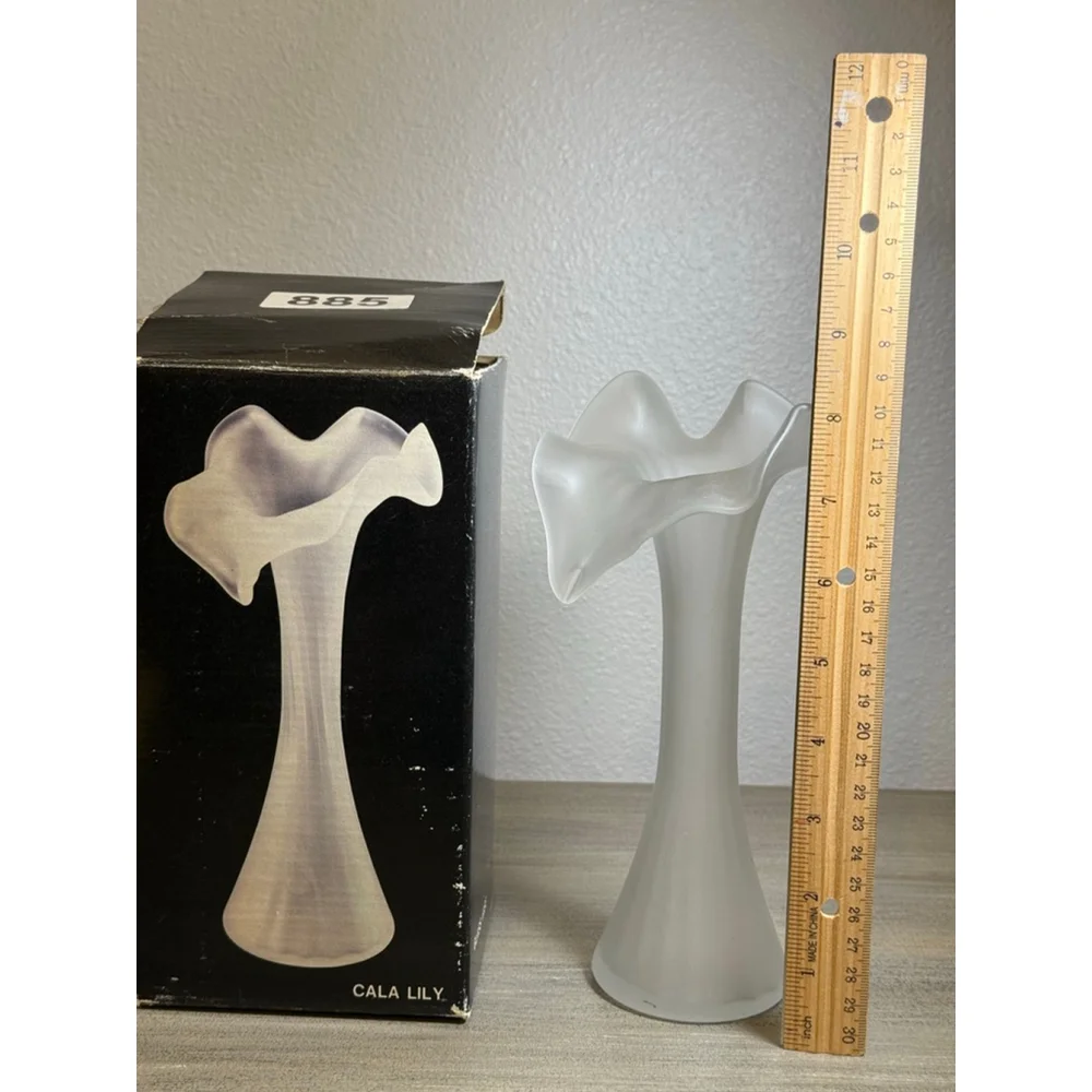 vintage frosted satin glass 